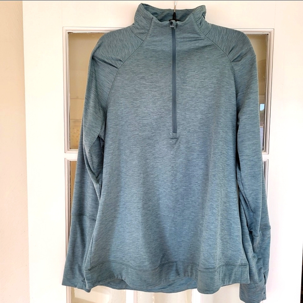 Apana Long Sleeve Green Half Zip Athletic Pullover